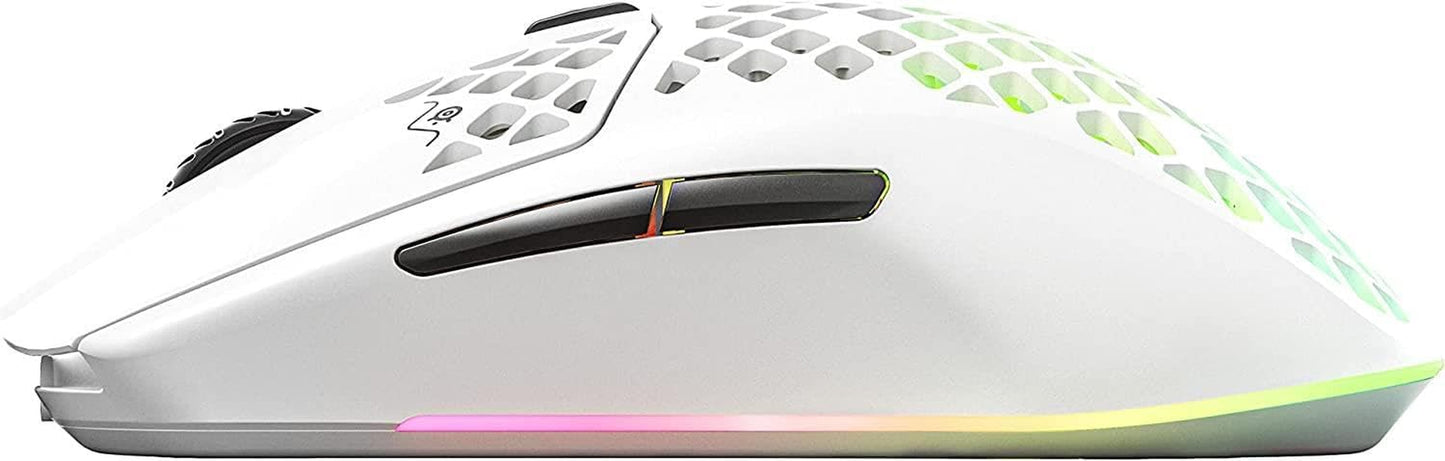 Lynxx Aerox 3 Wireless RGB Gaming Mouse - Ultra-Lightweight Water-Resistant Design with 18K DPI TrueMove Air Optical Sensor - Snow Edition