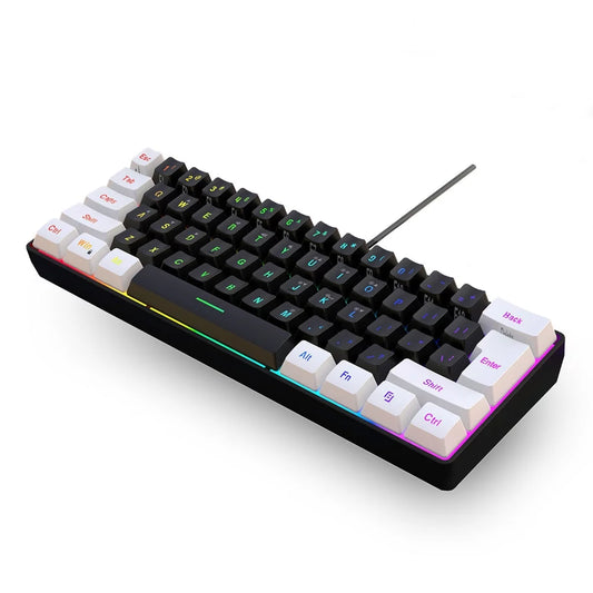 Lynxx Gaming Keyboard, Quiet Wired Computer Keyboard USB Wired 61-Key Gaming Keypad Ergonomic Streamlined Design Keyboard